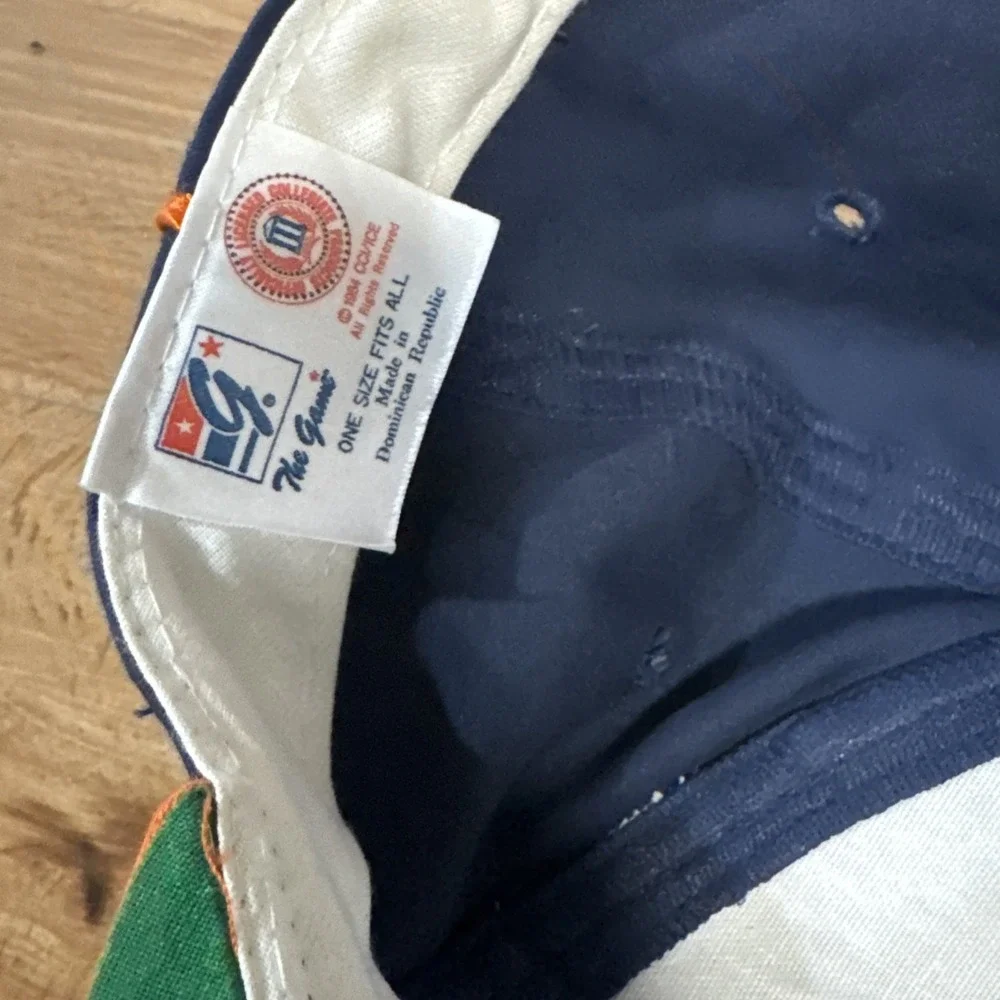 Vintage University Illinois Indian Chief Illiniwek Striped Snapback Hat The Game